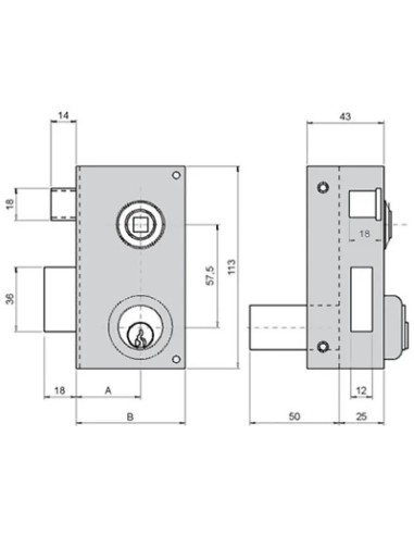Rundschloss Modell 60 DCH B lang