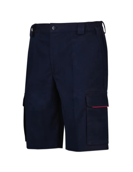 Navy blue athletic work bermuda 240 g/m² six pockets
