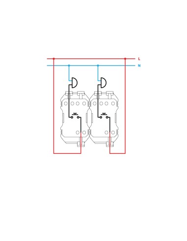 Simon 360 Double Pulsing Push Button 10A with Quick Connection
