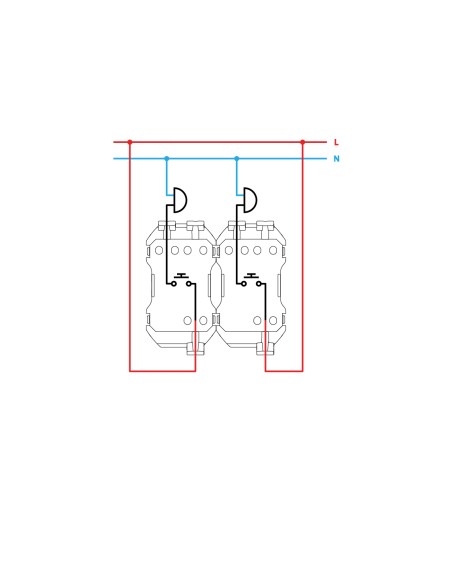 Simon 360 Double Pulsing Push Button 10A with Quick Connection