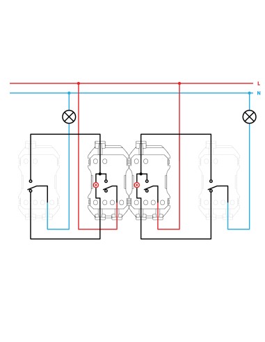 Double Switch with Pulsating Indicator Simon 360 10A
