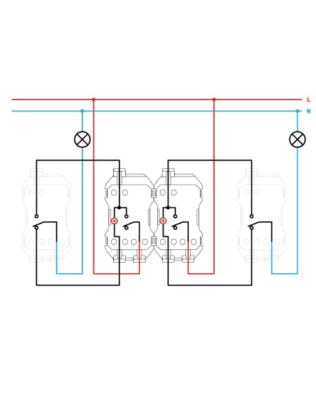 Double Switch with Pulsating Indicator Simon 360 10A