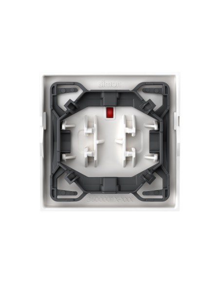 Tecla individual para interruptor bipolar com visor basculante branco mate Simon 360