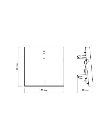 Tecla individual para interruptor bipolar com visor basculante branco mate Simon 360