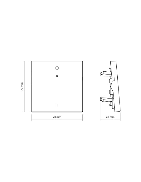 Tecla individual para interruptor bipolar com visor basculante branco mate Simon 360