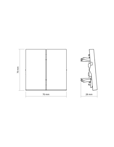 Double rocker switch Simon 360 matte white IP20
