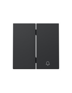 Double key switch and engraved rocker button matte black Simon 360