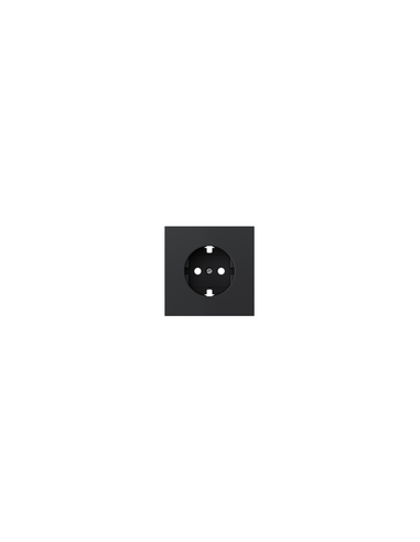 Simon 360 Matte Black Schuko Socket Cover