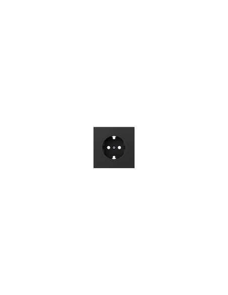 Simon 360 Matte Black Schuko Socket Cover