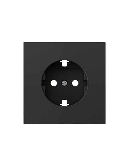 Simon 360 Matte Black Schuko Socket Cover