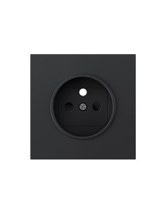 Simon 360 Matte Black French Socket Cover