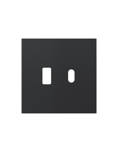 Simon 360 schwarze matte USB-A+C-Abdeckung