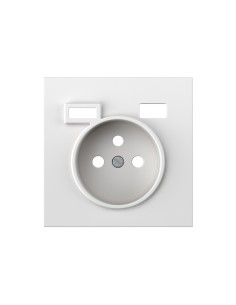 Tapa para toma francesa Schuko con 2 puertos USB A y C blanco mate serie Simon 360