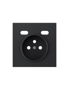 French socket cover with double USB C matte black Simon 360 series