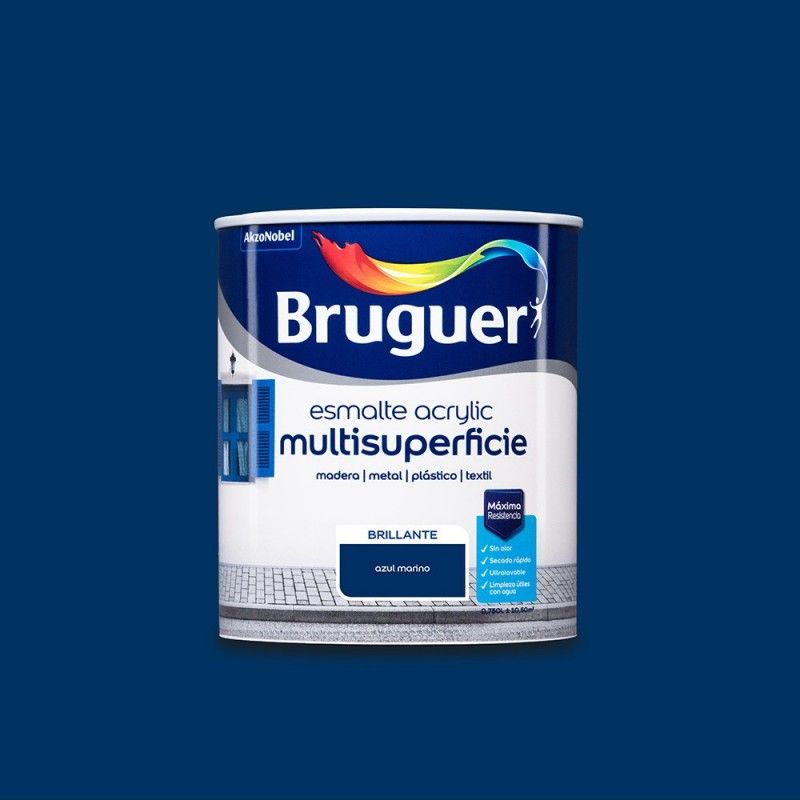 Esmalte Acrílico Multisuperfície Azul Marinho Brilhante 0,750L 5057548 BRUGUER