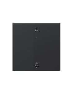 Interruttore singolo con display e incisione luce pulsante nero opaco Simon 360