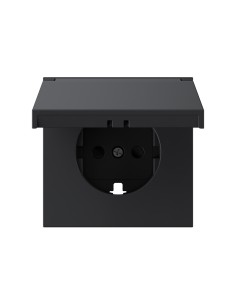 Schuko IP44 Matte Black Socket Cover Simon 360