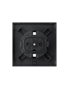 Schuko IP44 Matte Black Socket Cover Simon 360 2