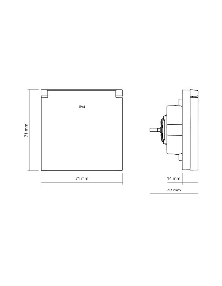 Schuko-Steckdosenabdeckung IP44 Mattsand Simon 360