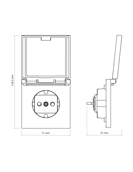 Schuko-Steckdosenabdeckung IP44 Mattsand Simon 360