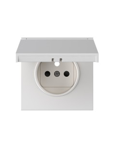Tapa para enchufe francés IP44 blanco mate Simon 360