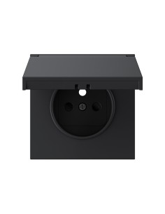 French Socket Cover IP44 Matte Black Simon 360