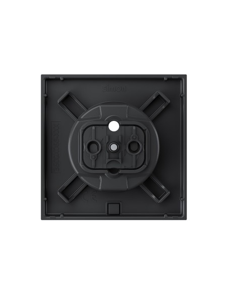 Simon 360 schwarze matte französische Steckdoseabdeckung IP44