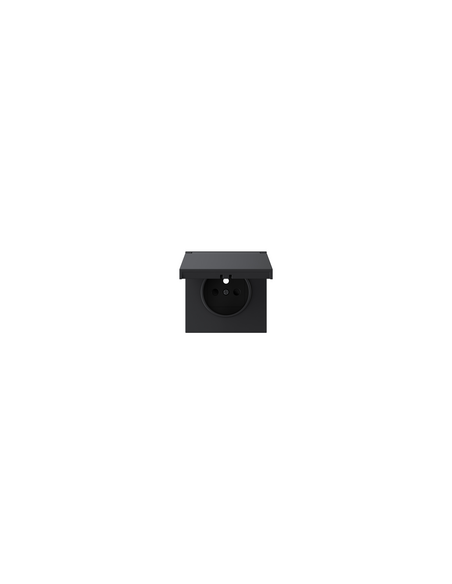 Simon 360 schwarze matte französische Steckdoseabdeckung IP44
