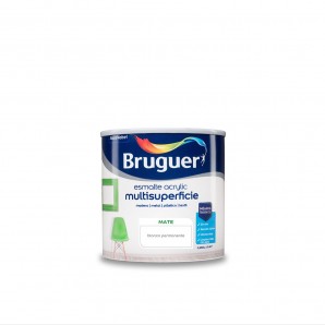 ÉMAIL ACRYLIQUE MULTISURFACE BLANC MAT PERMANENT 0,250 L BRUGUER 