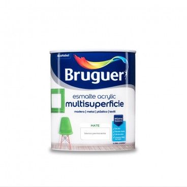 DECKLACK ACRYLIC MEHRFACHOBERFLÄCHE MATT WEIß PERMANENT 0,750 L BRUGUER