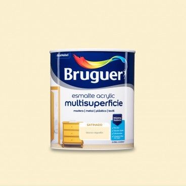 ESMALTE ACRYLIC MULTISUPERFICIE SATINADO BLANCO ALGODON 0,750L BRUGUER
