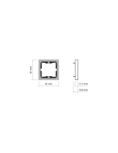 Frame for 1 element matte black with Simon 360 aligner