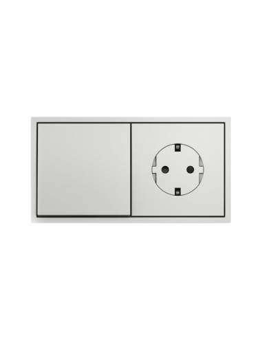 White Matte Frame for 2 Elements with Aligner Simon 360