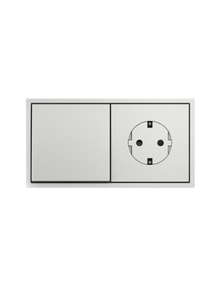 White Matte Frame for 2 Elements with Aligner Simon 360