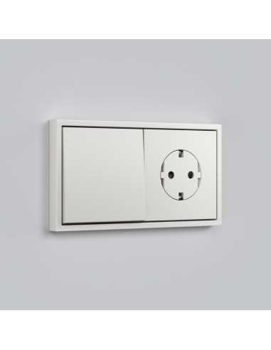 White Matte Frame for 2 Elements with Aligner Simon 360