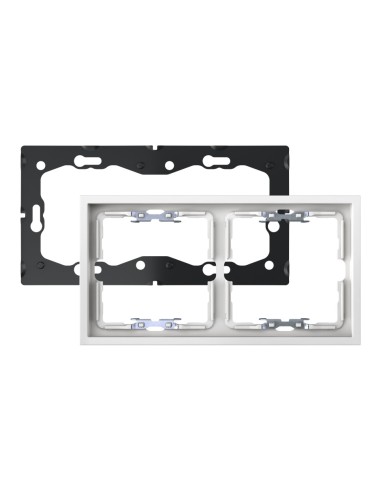 White Matte Frame for 2 Elements with Aligner Simon 360