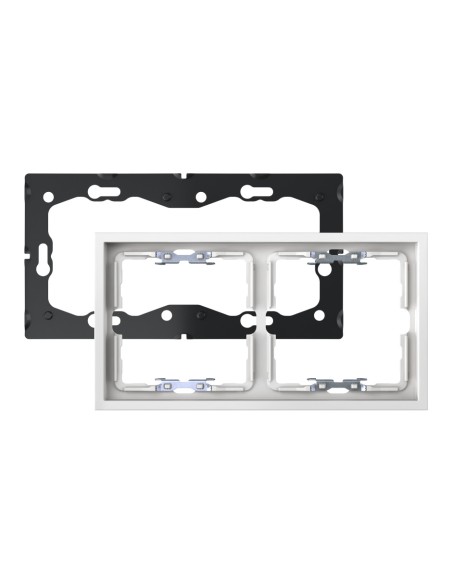 White Matte Frame for 2 Elements with Aligner Simon 360