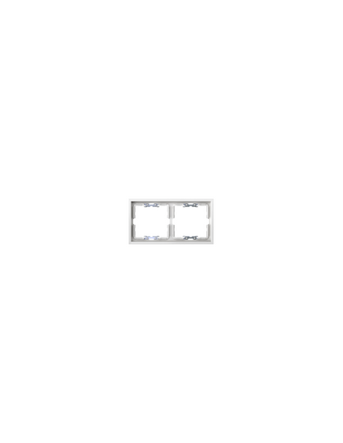 White Matte Frame for 2 Elements with Aligner Simon 360
