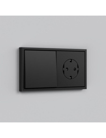 Black Matte Frame for 2 Elements with Simon 360 Aligner