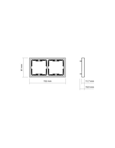 Black Matte Frame for 2 Elements with Simon 360 Aligner