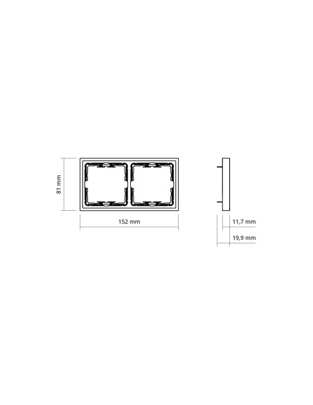 Black Matte Frame for 2 Elements with Simon 360 Aligner