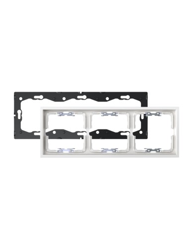 White Matte Frame for 3 Elements with Simon 360 Aligner