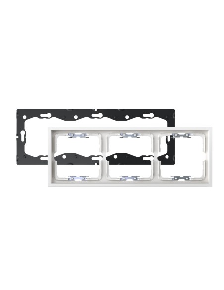 White Matte Frame for 3 Elements with Simon 360 Aligner