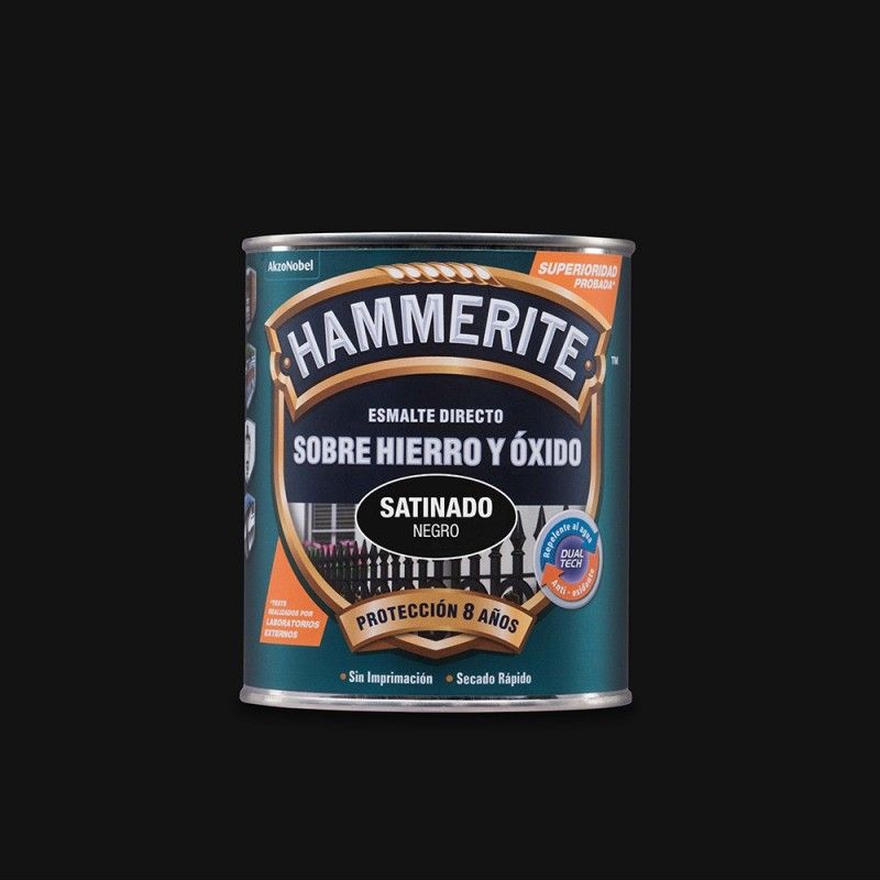 HAMMERITE ENAMEL METALIC SATIN BLACK 0.750 L 