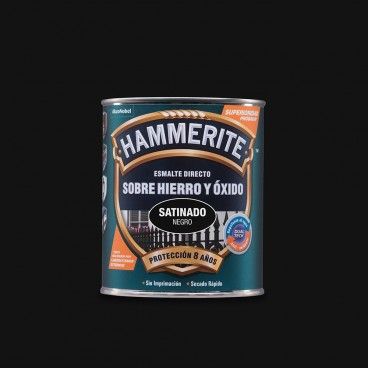 HAMMERITE ENAMEL METALIC SATIN BLACK 0.750 L 