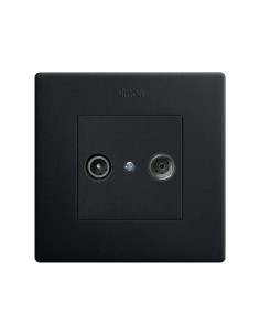 Simon 270 Matte Black R-TV+SAT Socket Cover 2