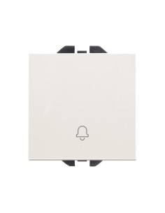 Simon 270 engraved bell button matte white 10A