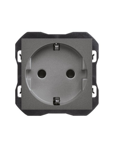 Base de enchufe Schuko Simon 270 con embornamiento por tornillo titanio