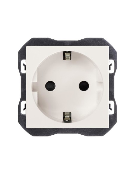 Prise SIMON 270 type F encastrable blanc mat