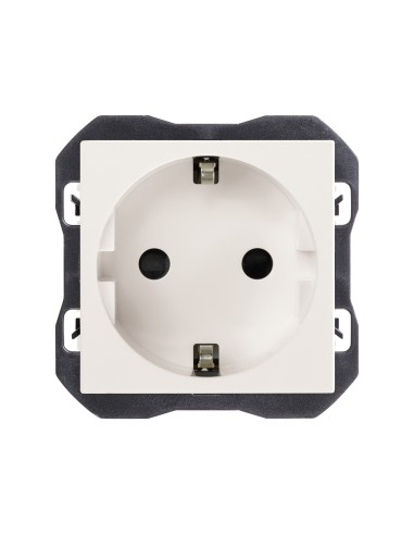 Prise SIMON 270 type F encastrable blanc mat